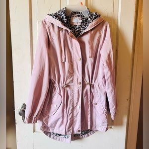 Time and Tru Spring Jacket Pink Leopard Size M